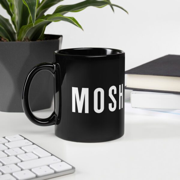 MOSH GODS - MUG - BLACK GLOSSY - WHITE LOGO - Image 2